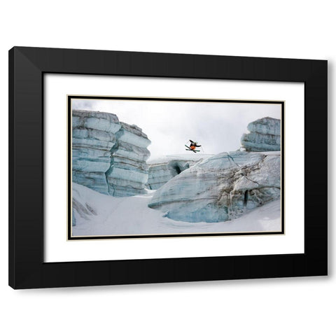 Candide Thovex Out Of Nowhere Into Nowhere Black Modern Wood Framed Art Print with Double Matting by Shu, Tristan