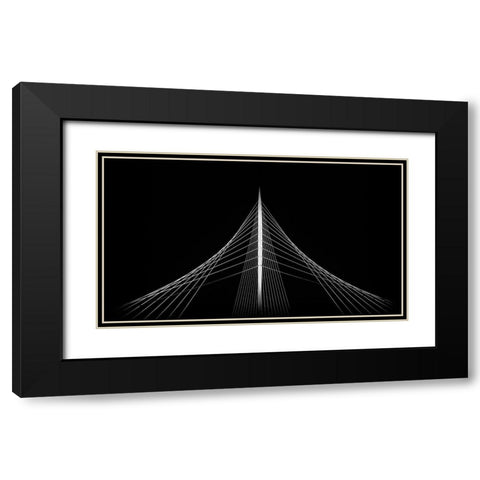 Lute Black Modern Wood Framed Art Print with Double Matting by Pixxelpark