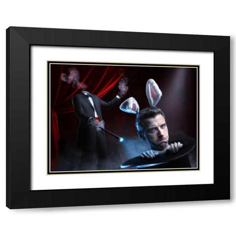 Very Bad Trick Black Modern Wood Framed Art Print with Double Matting by Kiciak, Christophe