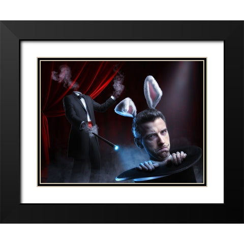Very Bad Trick Black Modern Wood Framed Art Print with Double Matting by Kiciak, Christophe