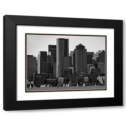 Towers Black Modern Wood Framed Art Print with Double Matting by Feldtkeller, Andreas