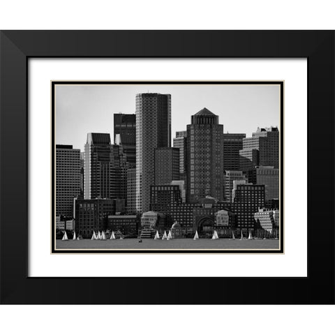 Towers Black Modern Wood Framed Art Print with Double Matting by Feldtkeller, Andreas