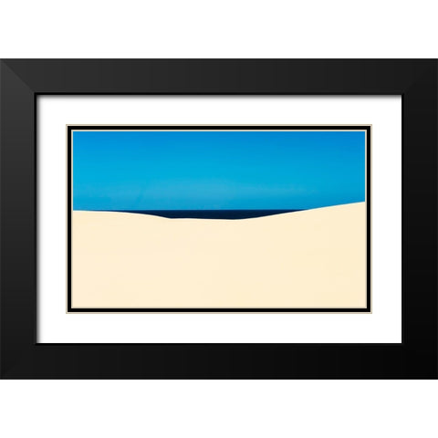 Sky Sea Desert Black Modern Wood Framed Art Print with Double Matting by Luca, Liloni