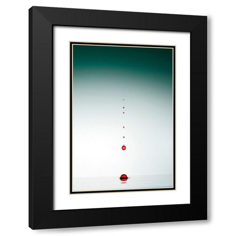 Evolution Of Waterdrops - 1 Black Modern Wood Framed Art Print with Double Matting by Aydogdu, Veli