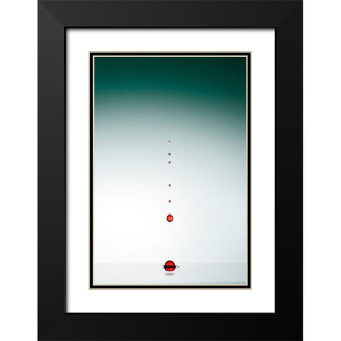 Evolution Of Waterdrops - 1 Black Modern Wood Framed Art Print with Double Matting by Aydogdu, Veli