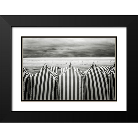On The Beach Black Modern Wood Framed Art Print with Double Matting by Guerra, Toni