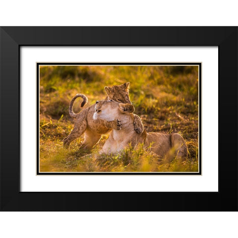 Charm Black Modern Wood Framed Art Print with Double Matting by Alnaser, Mohammed