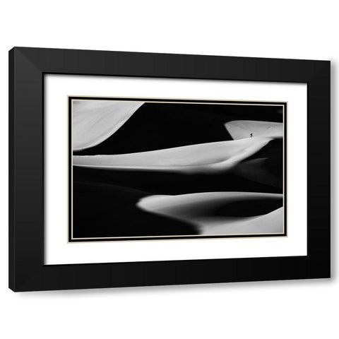 Dune X Black Modern Wood Framed Art Print with Double Matting by Kravanja, Jure