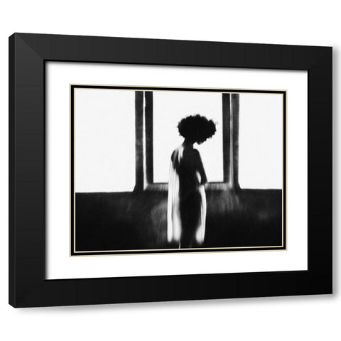 Alone Black Modern Wood Framed Art Print with Double Matting by Satriani, Jay