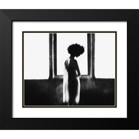 Alone Black Modern Wood Framed Art Print with Double Matting by Satriani, Jay