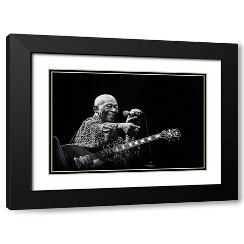 Bb King Black Modern Wood Framed Art Print with Double Matting by Lorenzini, Alice