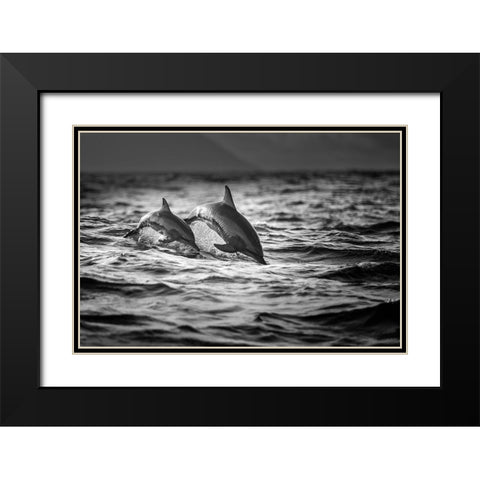 The Mother And The Baby Black Modern Wood Framed Art Print with Double Matting by Song, Gunarto