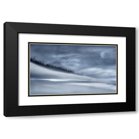 Winter Night Black Modern Wood Framed Art Print with Double Matting by Westum, Heidi