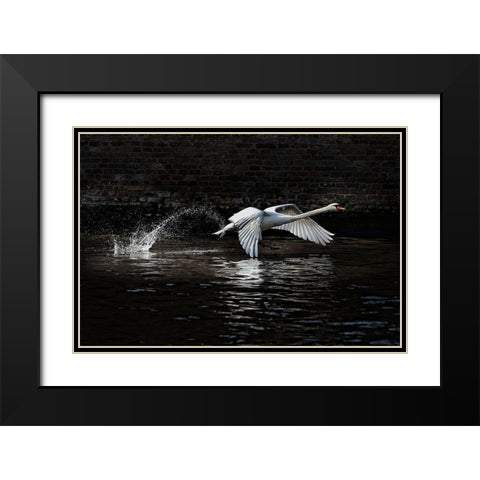 LEnvol Black Modern Wood Framed Art Print with Double Matting by Flour, Piet