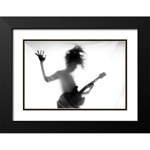 Guitar Heroes Black Modern Wood Framed Art Print with Double Matting by Salim Bhayangkara, M.