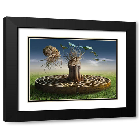 Untitled Black Modern Wood Framed Art Print with Double Matting by Penchev, Radoslav