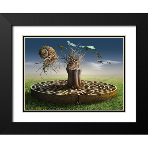 Untitled Black Modern Wood Framed Art Print with Double Matting by Penchev, Radoslav