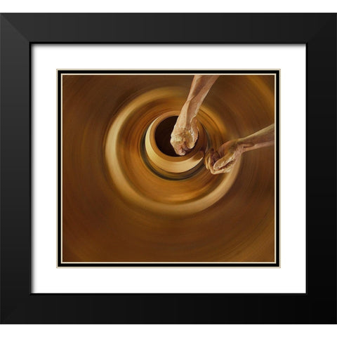 Swivelling And Shape Black Modern Wood Framed Art Print with Double Matting by Dodyherawan