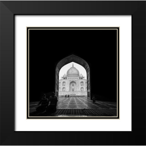 Taj Mahal Black Modern Wood Framed Art Print with Double Matting by Al-Qasim, Basem