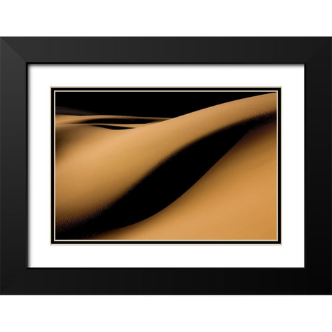 Maranjab Desert Black Modern Wood Framed Art Print with Double Matting by Bagheri, Usef