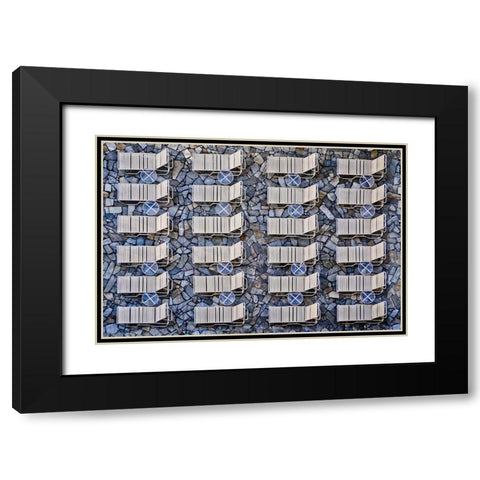 Geometrical Black Modern Wood Framed Art Print with Double Matting by Lenzen, Klaus