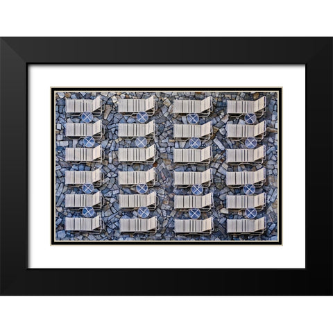 Geometrical Black Modern Wood Framed Art Print with Double Matting by Lenzen, Klaus