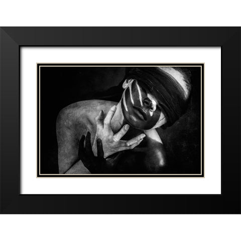 Lost My Eyes Black Modern Wood Framed Art Print with Double Matting by Skip, Anthony