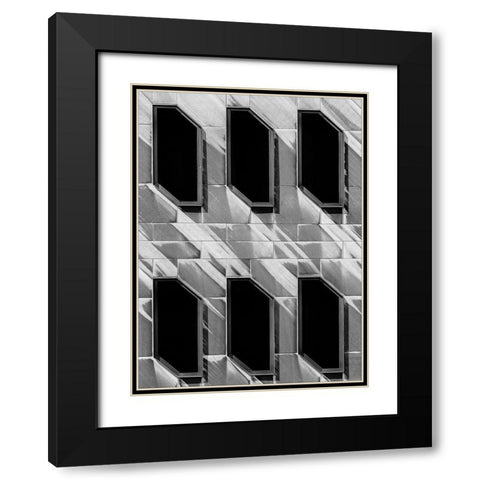 The Blind Wall Black Modern Wood Framed Art Print with Double Matting by Van Den, Jef
