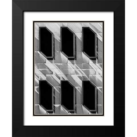 The Blind Wall Black Modern Wood Framed Art Print with Double Matting by Van Den, Jef
