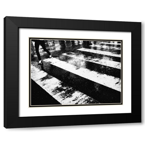 Untitled Black Modern Wood Framed Art Print with Double Matting by Suzuki, Tatsuo