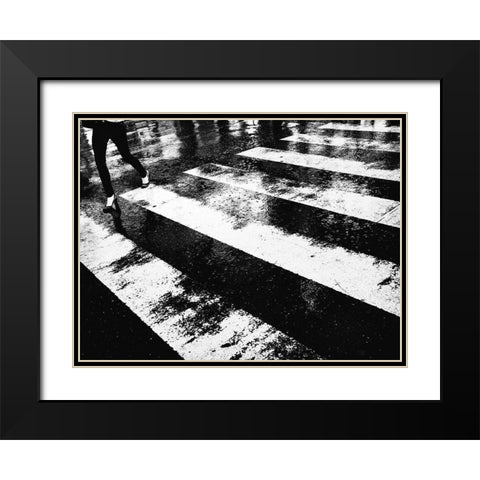 Untitled Black Modern Wood Framed Art Print with Double Matting by Suzuki, Tatsuo
