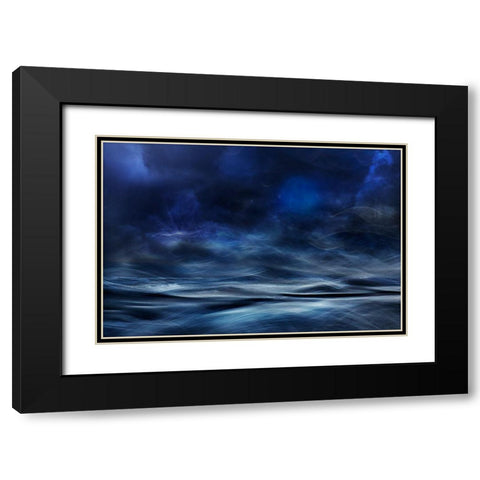 Lost At Sea Black Modern Wood Framed Art Print with Double Matting by Marthinussen, Willy