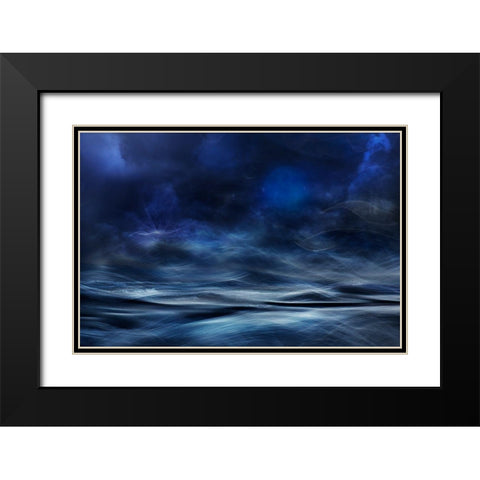Lost At Sea Black Modern Wood Framed Art Print with Double Matting by Marthinussen, Willy