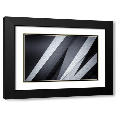 The Eye Black Modern Wood Framed Art Print with Double Matting by Van De, Jeroen