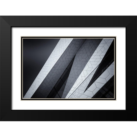 The Eye Black Modern Wood Framed Art Print with Double Matting by Van De, Jeroen