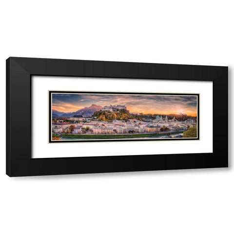 Salzburg In Fall Colors Black Modern Wood Framed Art Print with Double Matting by Mitterwallner, Stefan