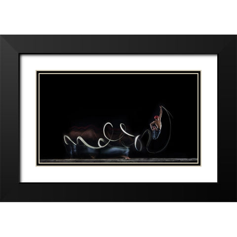Jump Up A Lite Up Your Life Black Modern Wood Framed Art Print with Double Matting by Wang, Willy