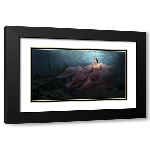 Legend Of Nymph Black Modern Wood Framed Art Print with Double Matting by Suherman, Martha