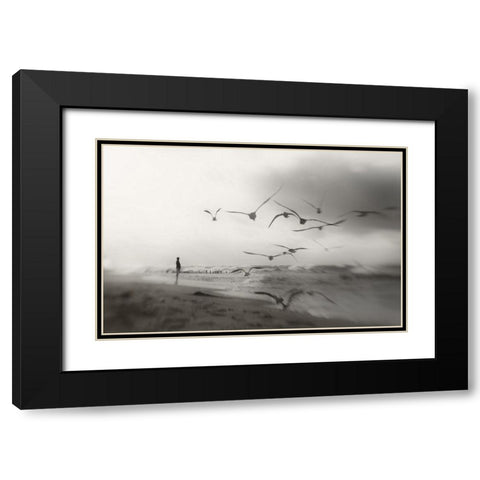 Quiet Dreams... Black Modern Wood Framed Art Print with Double Matting by Niemiec, Anna