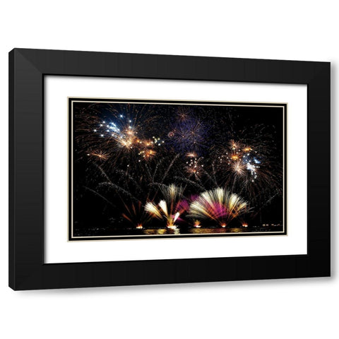 Ieri A Lecco Cerano I Fuochi... Black Modern Wood Framed Art Print with Double Matting by Calvetti, Francesco