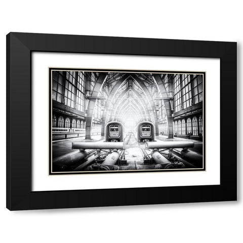 Take The 442 On Track 4,75 Black Modern Wood Framed Art Print with Double Matting by Flour, Bruno