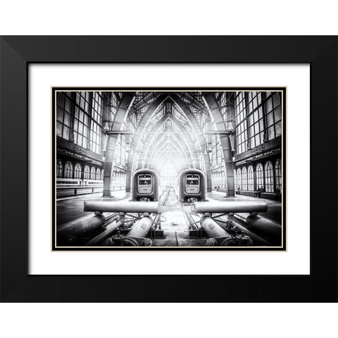 Take The 442 On Track 4,75 Black Modern Wood Framed Art Print with Double Matting by Flour, Bruno