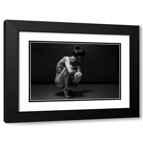 Bodyscape Black Modern Wood Framed Art Print with Double Matting by Belovodchenko, Anton