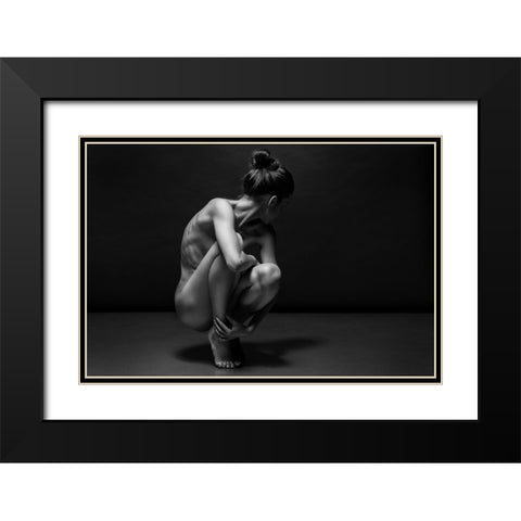 Bodyscape Black Modern Wood Framed Art Print with Double Matting by Belovodchenko, Anton