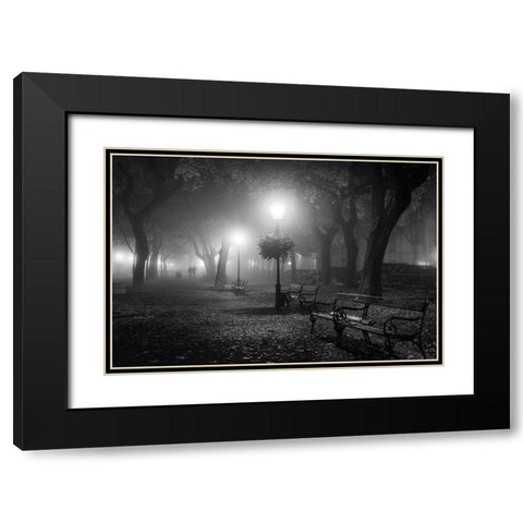 Foggy Day Black Modern Wood Framed Art Print with Double Matting by Nikoloulis, Ilias