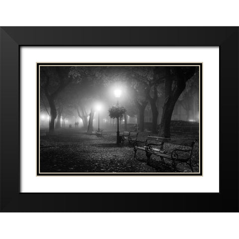 Foggy Day Black Modern Wood Framed Art Print with Double Matting by Nikoloulis, Ilias