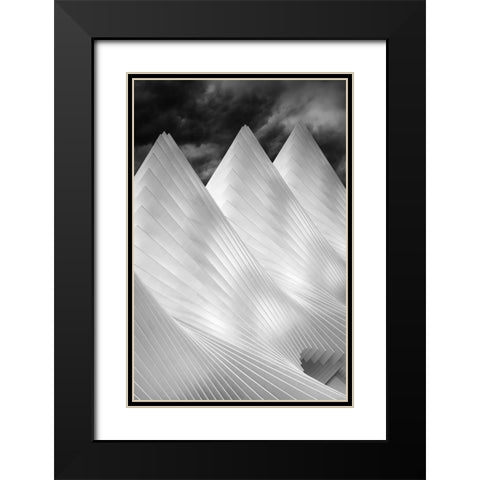Three Summits Black Modern Wood Framed Art Print with Double Matting by Hageman, Michiel