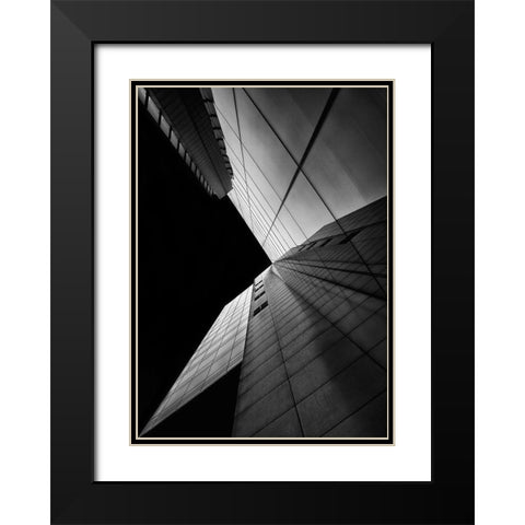 Shapes Of Light Black Modern Wood Framed Art Print with Double Matting by Depaepe, Yvette