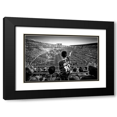 Cathedral Of Football Black Modern Wood Framed Art Print with Double Matting by Geiger, Clemens