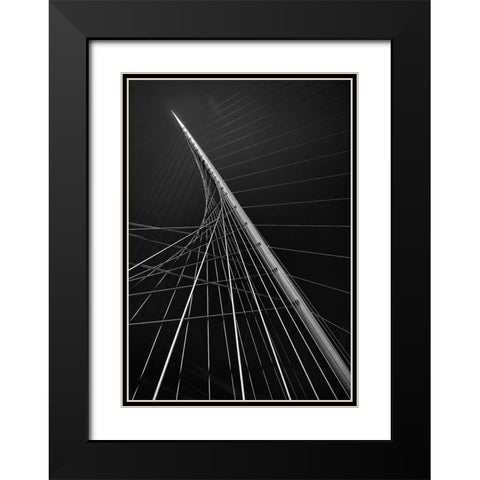 Calatravas Citer Music Ii Black Modern Wood Framed Art Print with Double Matting by Van Den, Jef